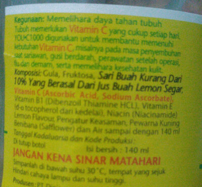 YOU C 1000 Vitamin Lemon 140 ml