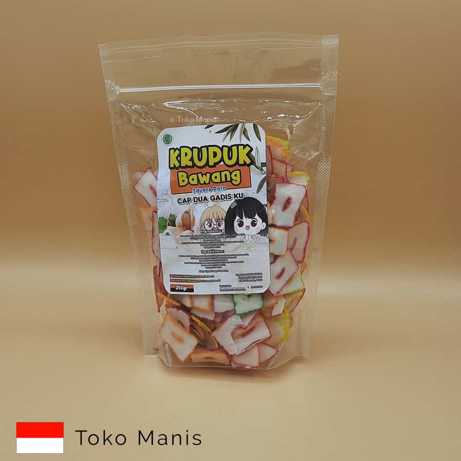 [TM01722] DUA GADISKU Krupuk Bawang Square Polo (250 g)