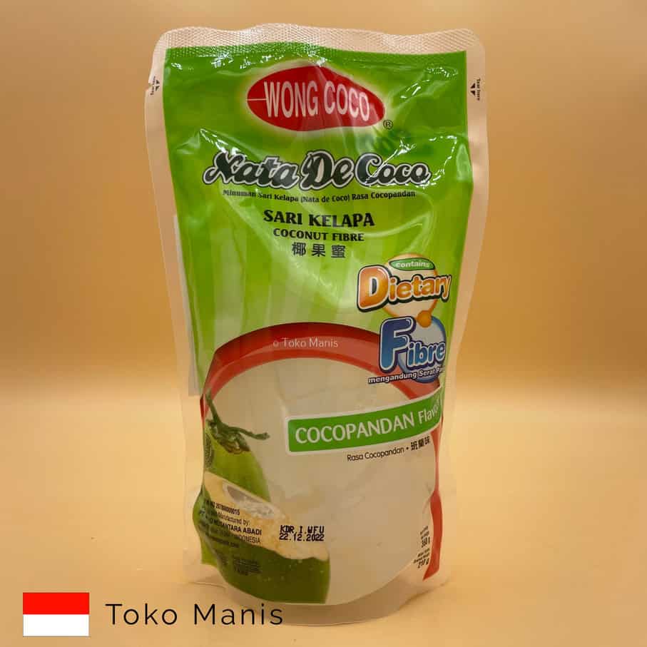 WONG COCO Nata de Coco Sari Kelapa Cube Rasa Cocopandan (360 g)