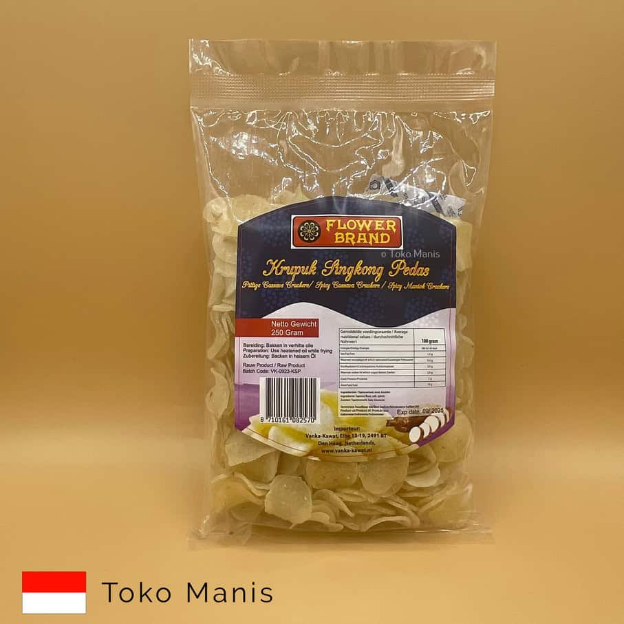 FLOWER BRAND Krupuk Singkong Pedas Mentah (250 g)