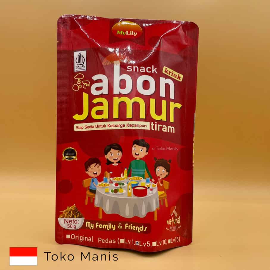 MY LILY Abon Jamur Tiram Pedas Level 5 (50 g)