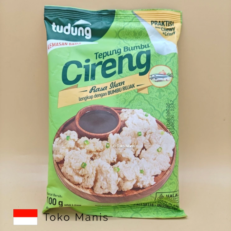 [TM02501] TUDUNG Tepung Cireng Rasa Ikan + Bumbu Rujak (100 g)