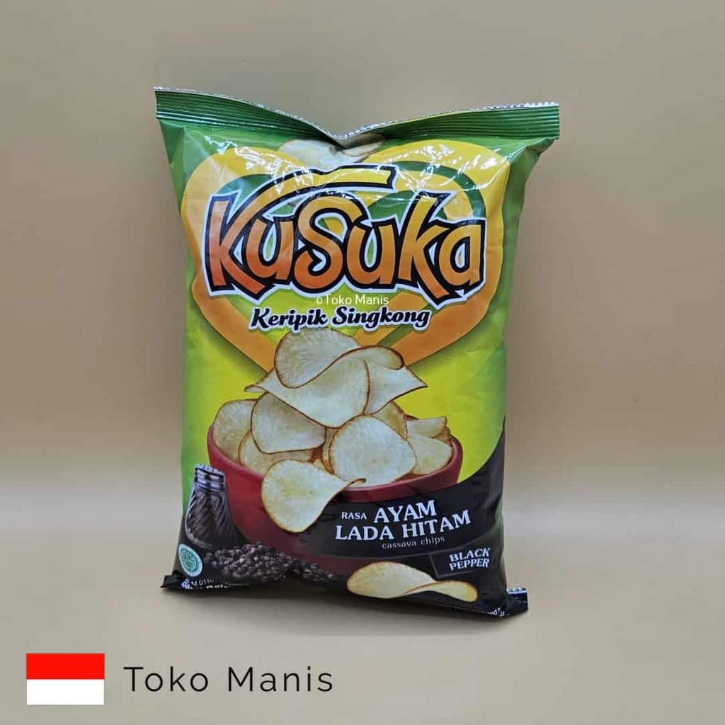 [TM02677] KUSUKA Cassava Chips Chicken Black Pepper (60 g)