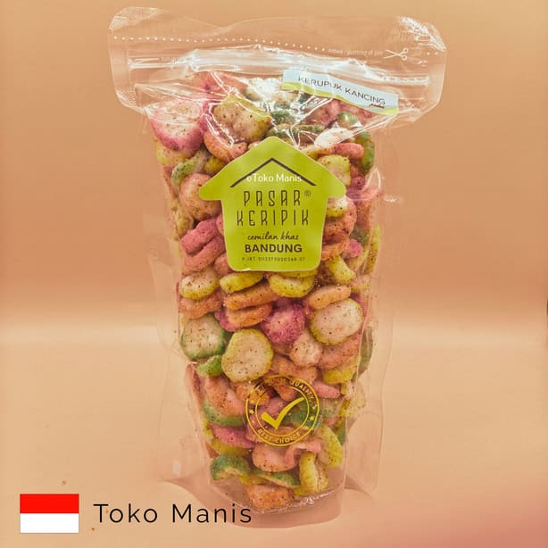 [TM02798] PASAR KERIPIK Kerupuk Bawang Kancing Pedas (85 g)