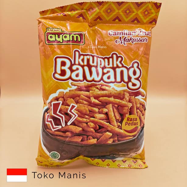 [TM02801] KACANG AYAM Krupuk Bawang Pedas (225 g)
