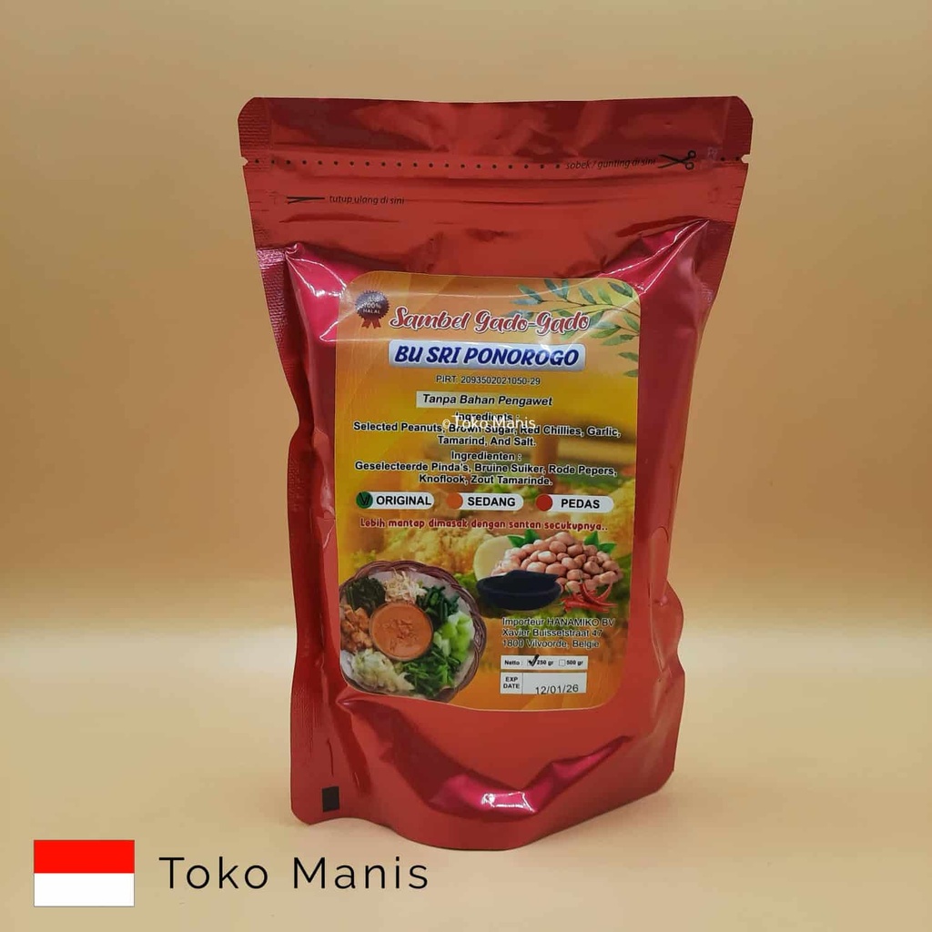 [TM02856] BU SRI PONOROGO Sambal Gado Gado Original (250 g)