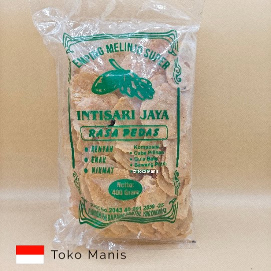INTISARI JAYA Emping Melinjo Mentah Pedas (400 g)