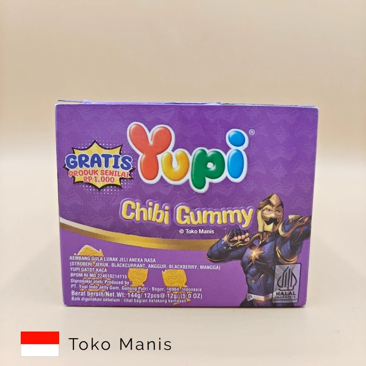 [TM03377] YUPI Chibi Gummy Gatot Kaca (12 pcs x 12 g)