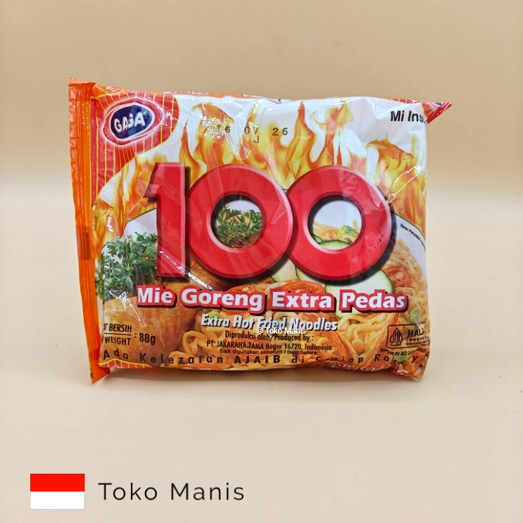 GAGA 100 Mie Goreng Extra Pedas (88 g)