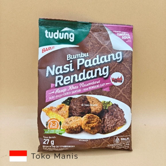 TUDUNG Nasi Padang Rendang Instant Tanpa Dimasak (27 g)