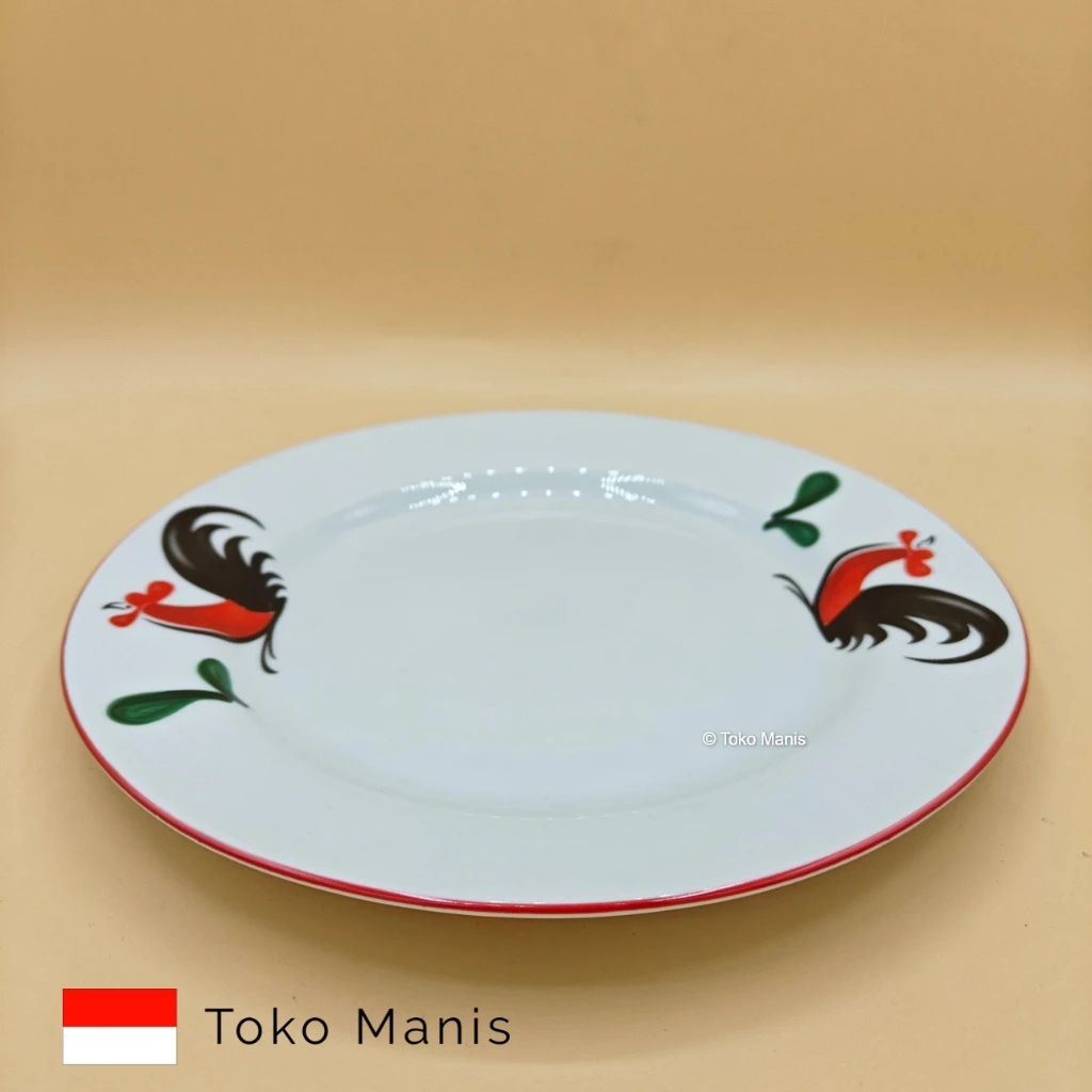 AYAM JAGO Kopin Porcelain Piring Datar (D 23 cm)