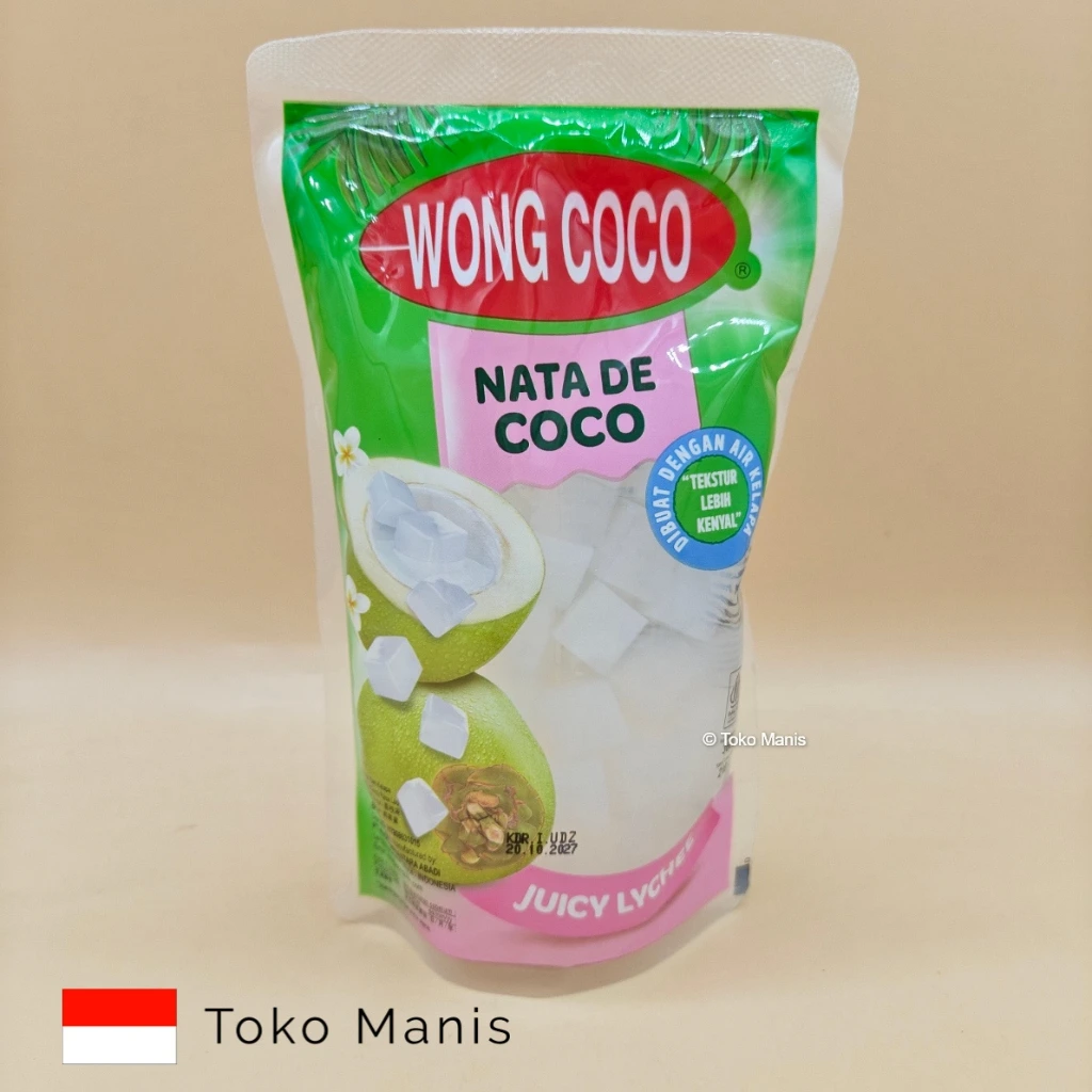 WONG COCO Nata DE COCO Lychee Cubes (360 g)
