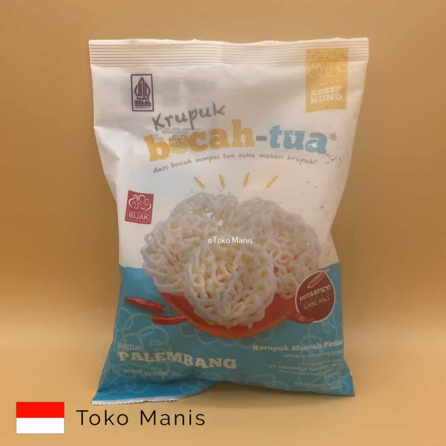 [TM00518] BOCAH TUA Krupuk Palembang Pedas Mentah (200 g)