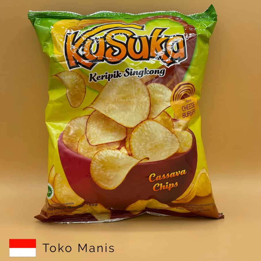 [TM00076] KUSUKA Keripik Singkong Burger Keju (180 g)